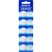 تصویر باتری سکه ای سونی مدل CR2025 بسته ۵ عددی 
