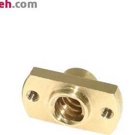 تصویر مهره لید اسکرو T8 گام 8 میلیمتر دو پیچ T8 Lead Screw Nut Two Holes diameter 8mm pitch 8mm