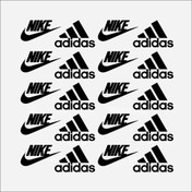 تصویر برچسب حرارتی پوشاک طرح نایک و آدیداس 20 عددی 