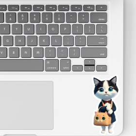 تصویر استیکر لپ تاپ و موبایل استیکریا طرح گربه کد CatSt8013 