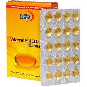 تصویر کپسول یوروویتال ویتامین E 400 واحد 60 عددی EuRho Vital Vitamin E 400 IU 60 Caps