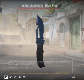 تصویر نایف Survival Knife Blue Steel 