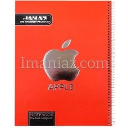 تصویر دفتر مشق 40 برگ تک سیم جهان طرح برند APPLE نارنجی Jahan All Star Brand Design - ۴۰ Sheets