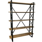 تصویر شلف ایستاده چوب فلز مدل شایا Shaya model wood & metal standing shelf