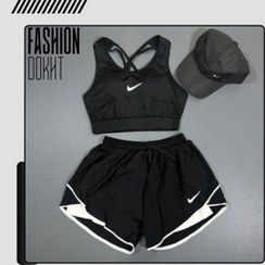 تصویر ست ورزشی نیمته کاپ دار و شرتک کشاله دار کد 1111 