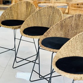 تصویر صندلی اپن آشپزخانه حصیری Wicker open kitchen chair