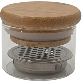 تصویر ظرف قلم شور کوچک شیشه‌ای 