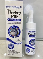 تصویر فوم براش دار سفید کننده شیر الاغ رنگ آبی حجم ۱۵۰ میل Foam donkey milk