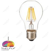 تصویر لامپ حبابی فیلامنتی 220 ولت 7 وات شعاع مدل A60 شیشه شفاف پایه معمولی (E27) SHOA A60 220V 7W E27