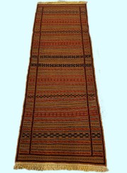 تصویر گلیم کناره 1.9متری دستبافت عشایری رنگ طبیعی کد 0700199 Handmade long rug nomadic organic color code 0700199