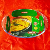 تصویر تابه پیرکس بیضی لومینارک فرانسه سایز 30*21 