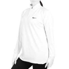 تصویر استرج نیم زیپ ورزشی زنانه نایک مدل ۲۰۳۰ سفید 