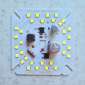 تصویر چیپ ال ای دی 30 وات ماژول دی او بی 2خازنه رنگ سفید مهتابی مناسب جهت تعمیر لامپ. chip led dob 30w 220v ccc 