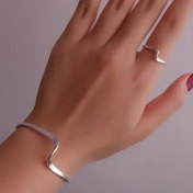 تصویر نیم ست انگشتر و بنگل موج 