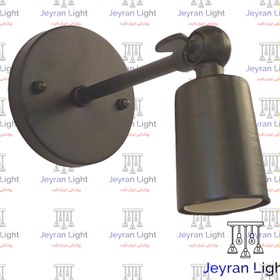 تصویر چراغ دیواری مدل تک بارو ساده - مشکی Simple single beam wall lamp