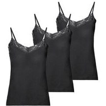 تصویر تاپ زنانه اسمارا آستین بندی مدل یقه خشتی توری جنس نخ - مشکی / 40الی42 vest tops women 2210