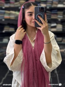 تصویر شال حریر دولایه سبک - گلبهی Shal harir do laye sabok