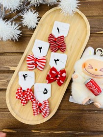 تصویر کش مو پاپیون قرمز - ۵ کش مو پاپیون دو عددی