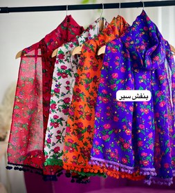 تصویر شال گلدار ترکمنی کد ۷۰۱ 