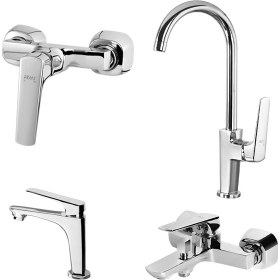 تصویر ست شیرآلات البرز روز مدل آلپاین رنگ طلایی مات 