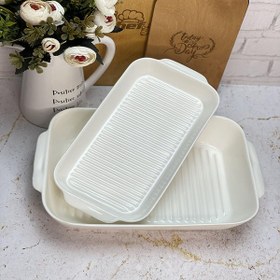 تصویر تابه مستطیل گریل جنس سرامیک فر و مایکروفری