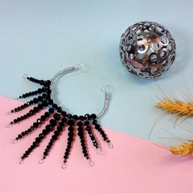 تصویر گیره دم اسبی مروارید و کریستال اصل - کریستالی / آبی 