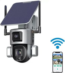 تصویر دوربین مدار بسته بی سیم سولار CRONY D5 WiFi-4K-8MP Solar Dual Linkage Battery PT Camera 8MP | بدون نیاز به تنظیم فوکوس، تصویر پس از نصب واضح است Solar triple-lenz linkage Camera 10x z CRONY D5 WiFi-4K-8MP Solar Dual Linkage Battery PT Camera 8MP Wireless CCTV Camera | No need to adjust the focus, the image is clear after installation