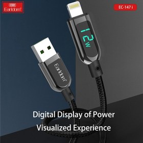 تصویر کابل تبدیل USB به لایتنینگ ارلدام اصلی مدل EC147i طول 1 متر 