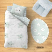 تصویر روتختی فرش و ست دخترانه اتاق مدل ستاره روتختی، فرشینه، پرده، ساعت دیواری، پوستر، کاغذدیواری، لوستر، آباژور، دیوارکوب، سبد اسباب‌بازی، سطل و جادستمالی