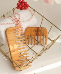 تصویر شانه چوبی دست‌ساز (طرح Body Shop) 