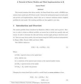 تصویر دانلود کتاب A Tutorial of Factor Models and Their Implementation in R کتاب انگلیسی آموزش مدل های فاکتور و پیاده سازی آنها در R