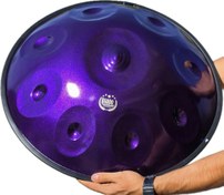تصویر هنگدرام فولاد نیتراید الگادو 9 نت مدل ر مینور – رنگ بنفش اکلیلی Elgado Nitrided Steel Handpan – D Minor 9 Notes