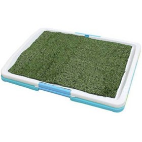 تصویر تشک و سینی آموزش دستشویی برای توله‌سگ‌ها با چمن و چند رنگ برند generic Tires Indoor Puppy Dog Potty Training Pee Pad Mat Tray Grass Toilet With Tray Multicolor