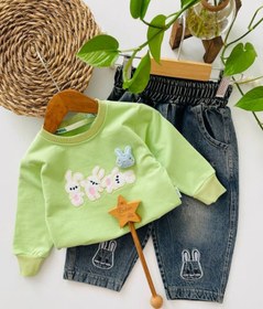 تصویر ست بلوز و شلوار جین 