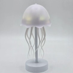 تصویر چراغ خواب عروس دریایی با پایه فلزی و نورپردازی LED 