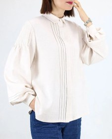 تصویر شومیز لینن رگه‌دوزی 