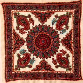 تصویر رومیزی پته چهاربته حاشیه قرص سفید 70 سانت 