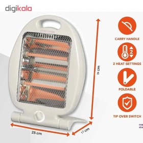 تصویر بخاری برقی کوارتز دو حالت حرارتی مدل 90 