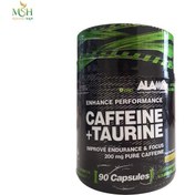 تصویر کپسول کافئین و تائورین آلامو 90 عددی Alamo Caffeine Taurine