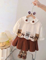 تصویر ست سه تیکه دخترانه با کیفیت وارداتی مناسب ۴ تا ۱۰ سال - سایز 