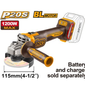 تصویر مینی فرز شارژی اینکو مدل CAGLI221153 ۲۰ ولت براشلس 