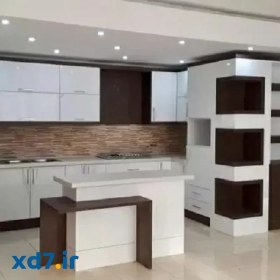 تصویر سفارش ساخت کابینت آشپزخانه ام دی اف سفید جدید کد xd11932 