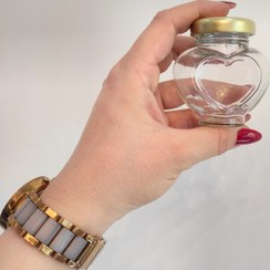 تصویر بطری تزئینی شیشه ای مدل قلبی 