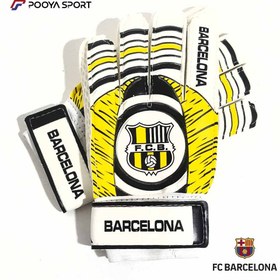 تصویر دستکش فوتبالی طرح رئال بارسا goalkeeper gloves