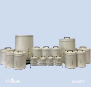 تصویر سرویس آشپزخانه یونیک ۱۶ پارچه درب فلزی نباتی (کرم) کد UN-8077 