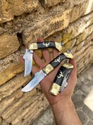 تصویر چاقوی دنده ای استیل طرح دار Patterned steel rib knife