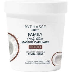 تصویر ماسک مو خانواده بایفاس با عصاره نارگیل مناسب موهای رنگ شده Byphasse Family Fresh Delice Hair Mask Colored Hair 250ml