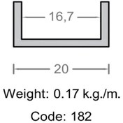 تصویر ناودانی آلومینیوم 10×20 