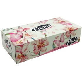 تصویر دستمال کاغذی پاپیا ۱۰۰ برگ دو لایه طرح گل 