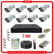 تصویر پکیج دوربین مداربسته 2 مگاپیکسل 8 کانال حرفه ای دید درشب رنگی گودگارد مدل G-BA4312 goodguard